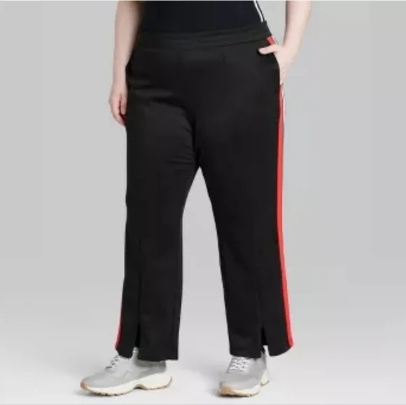 #AI New Women's High-Rise Track Zip Pants Wild Fable Black Y2K Style Small - Picture 4 of 7